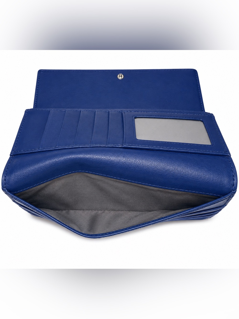 COACH Ashley Wallet & Checkbook Cover Royal Blue Glove Tanned Leather Y2K EUC - Picture 4 of 5